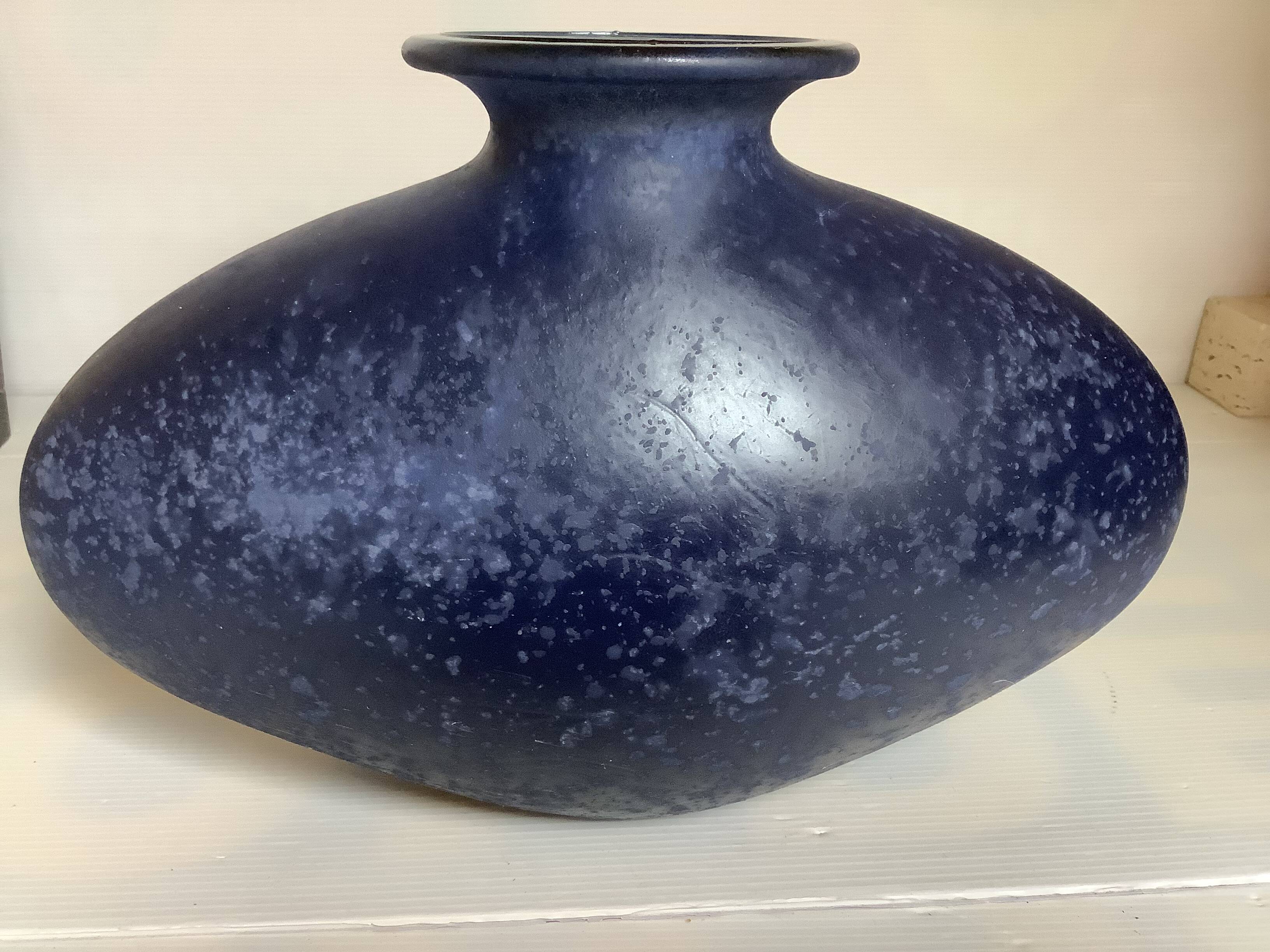 Large blue ovoid Scavo vase