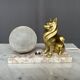 Night lamp with a Spitz figurine in Art Deco style on a marble base.