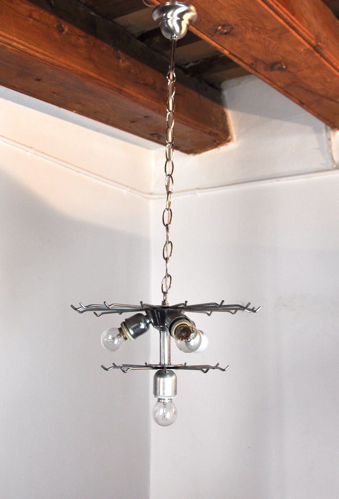 Zero Quattro chandelier, murano blue cut glass, Italy, 1970