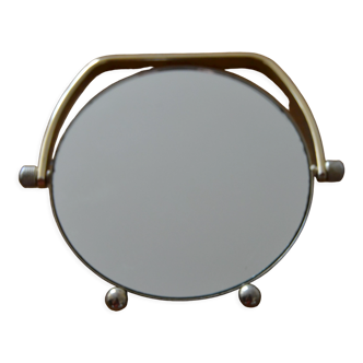 Vintage brass barber mirror, 1970