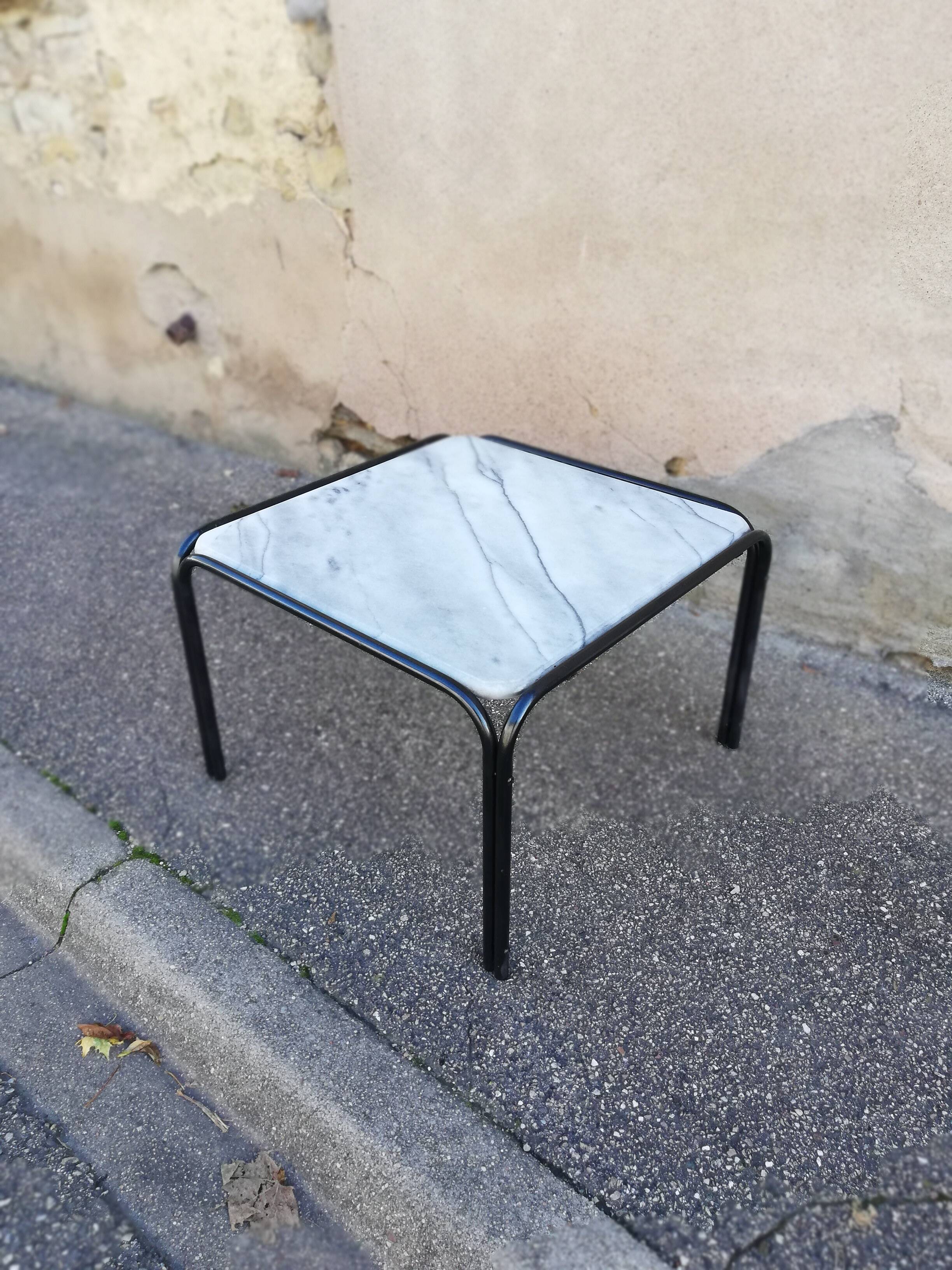 Table basse vintage marbre blanc