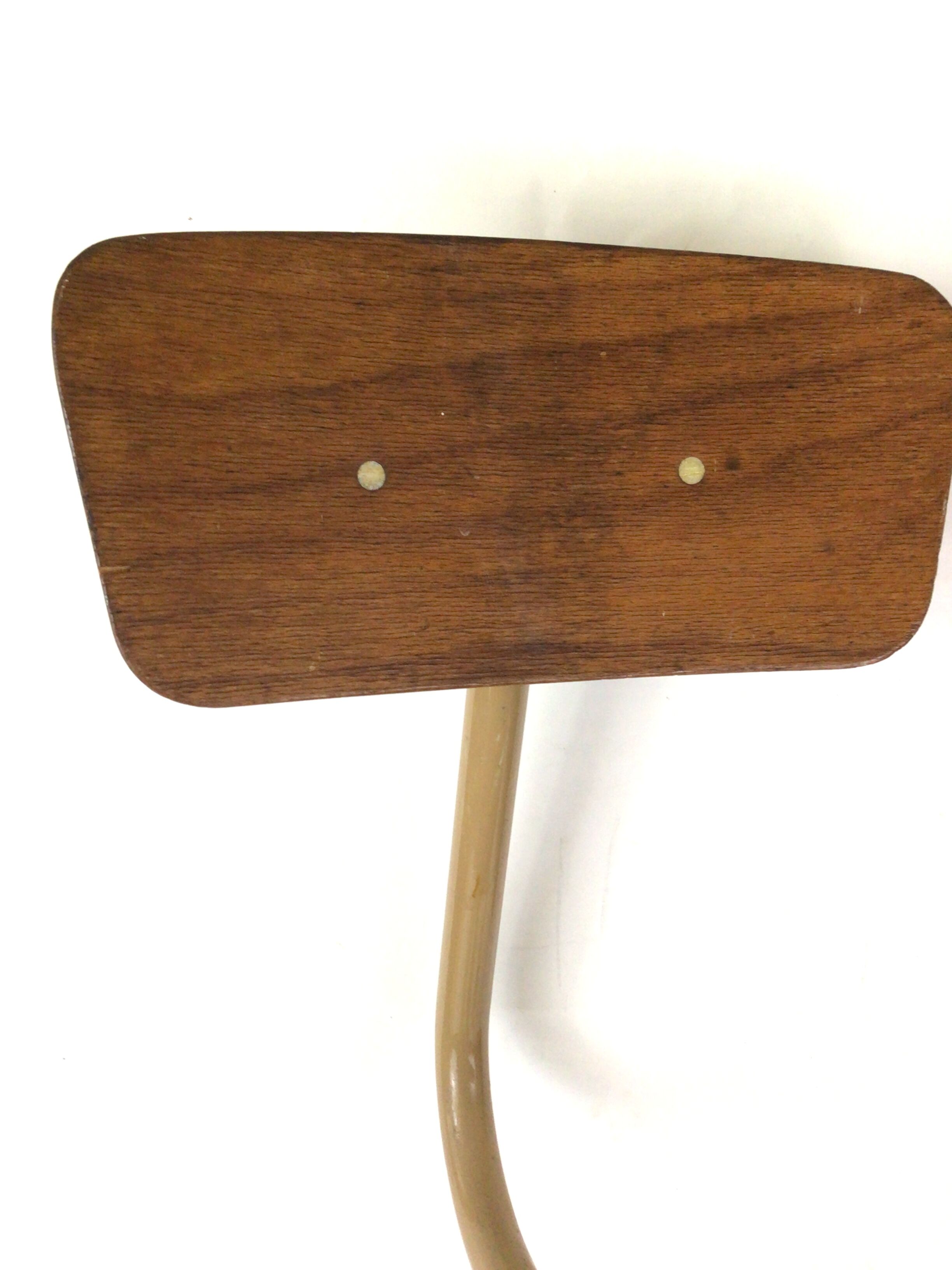 Industrial chair with metal and wood screws