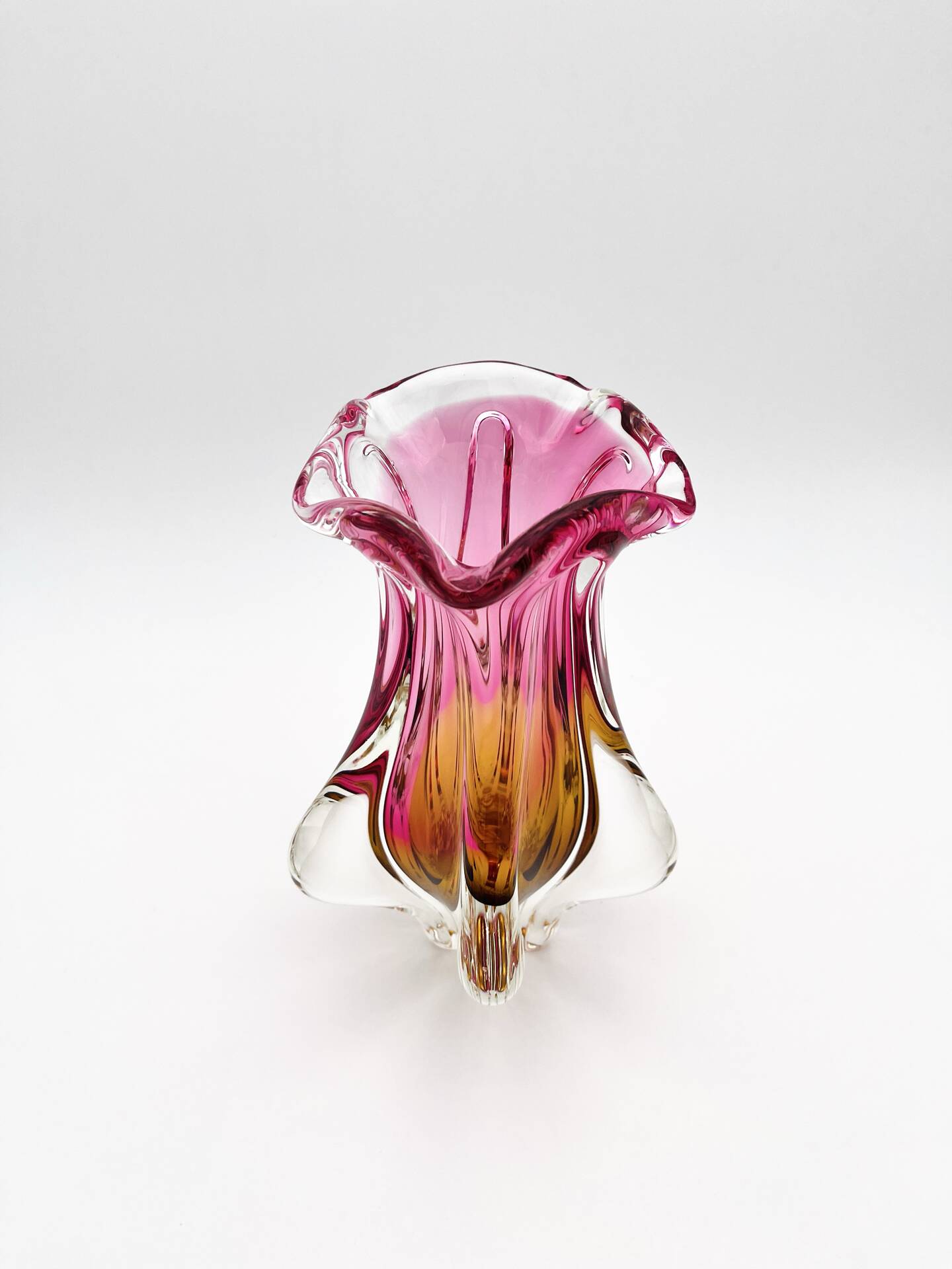 Organic Vase - Sommerso - Josef Hospodka - Bohemian Crystal - Circa 60