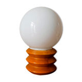 Wooden bedside lamp and opaline sphere