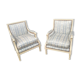 Paire de bergères fauteuils ancien style louis xvi vintage
