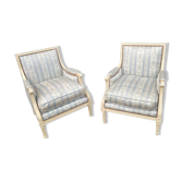 Pair of shepherds armchairs old style louis xvi vintage