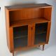 Vintage Danish bookcase / highboard with smoked glass doors