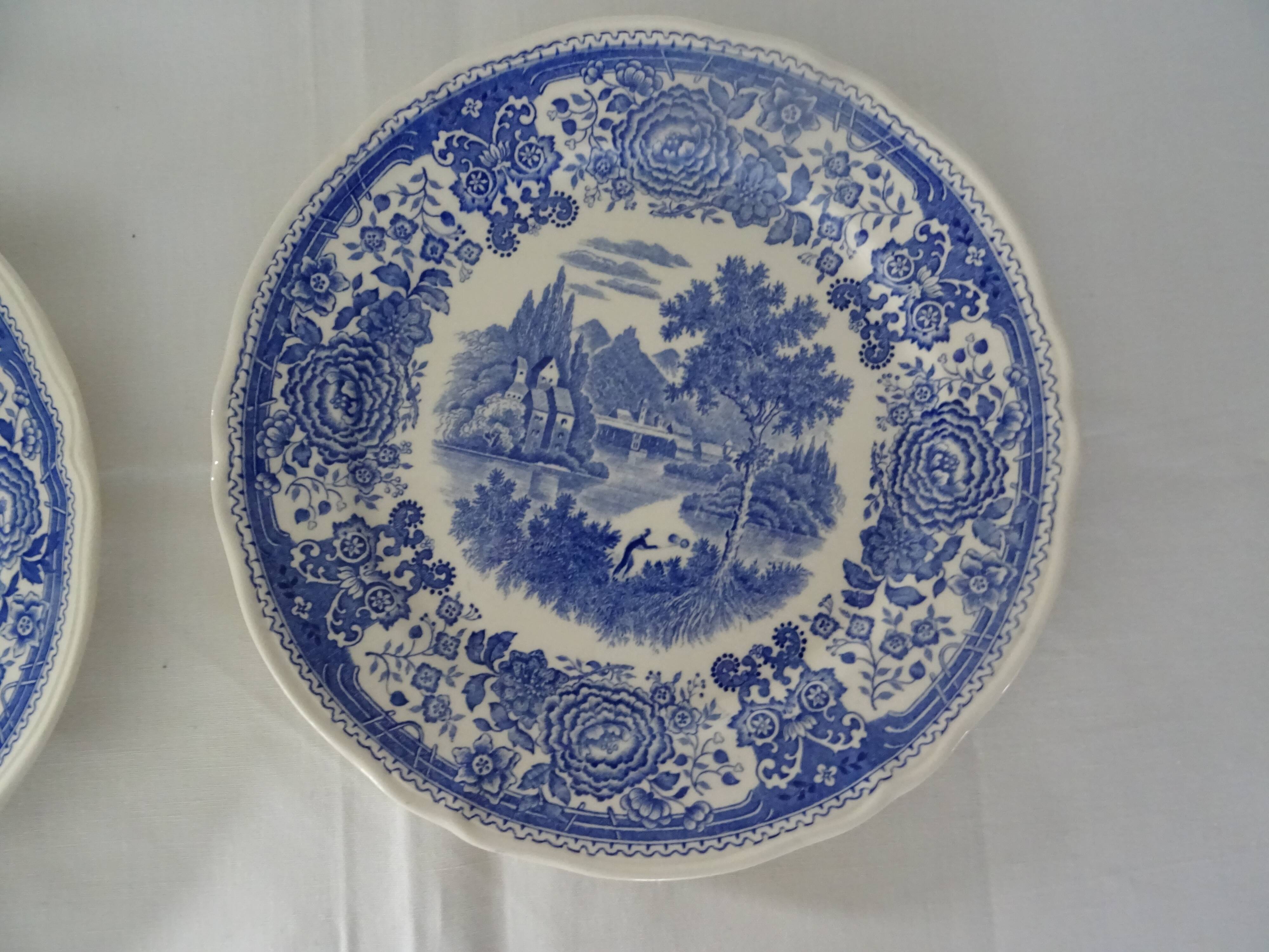 4 plates old faience 506 112 villeroy boch burgenland blue