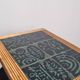 Table basse vintage rotin carreaux 