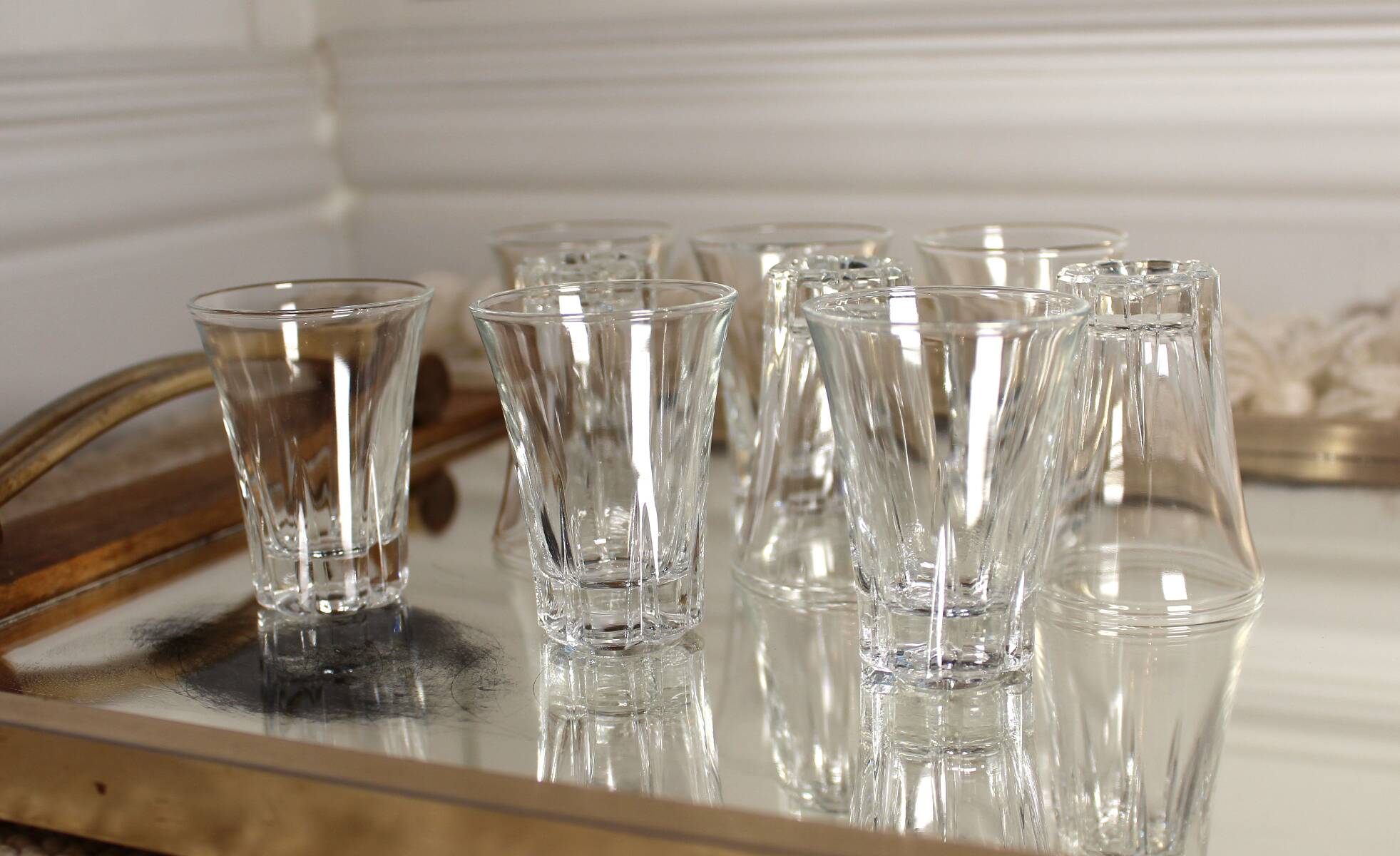 Set of 9 Liqueur or Shot Glasses - Art Deco 1940 certified