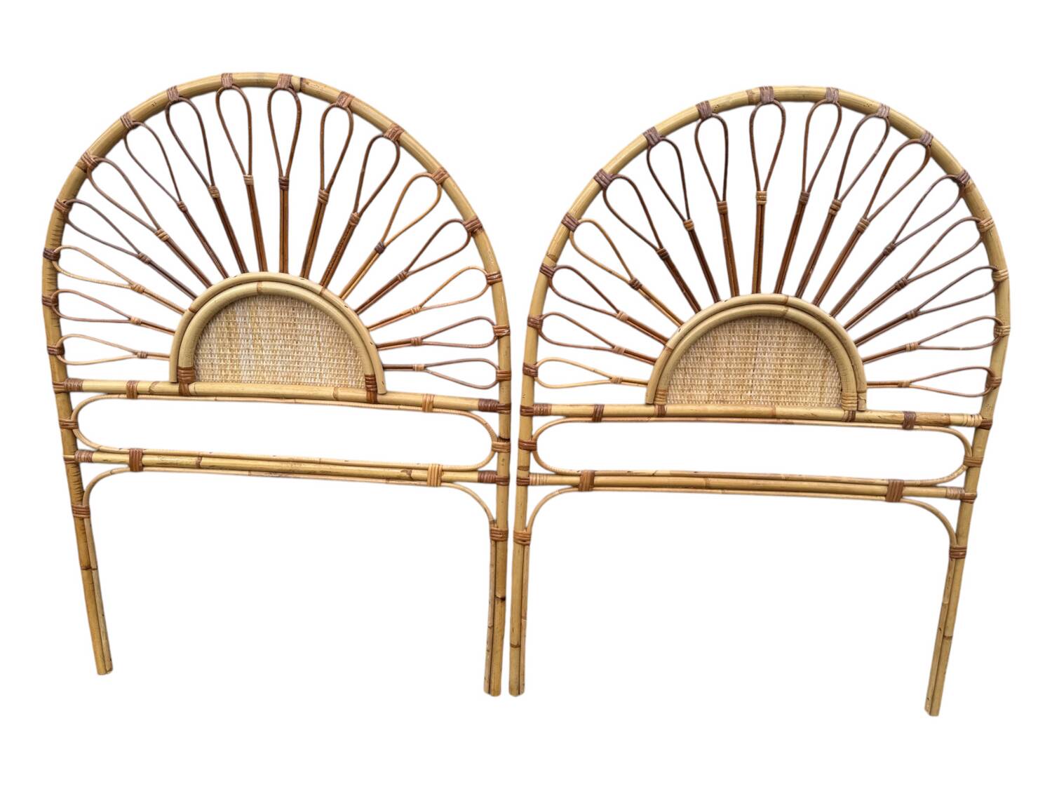 60s rattan headboard