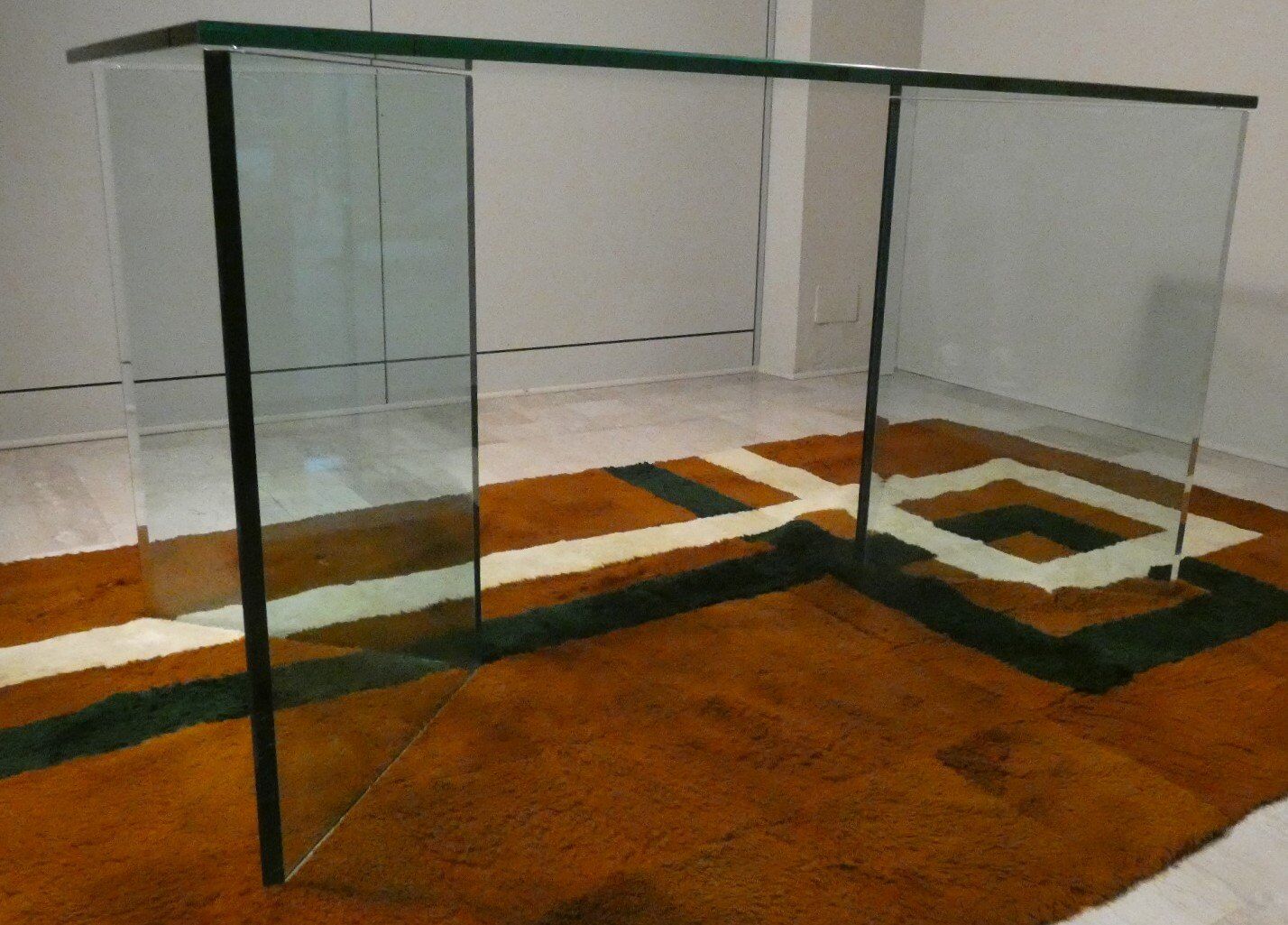 Bacco desk in transparent glass attributed to Tonelli, Italy, 1980s.