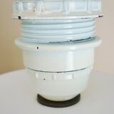 White glazed ceramic lamp, sleek design from the 60s/70s