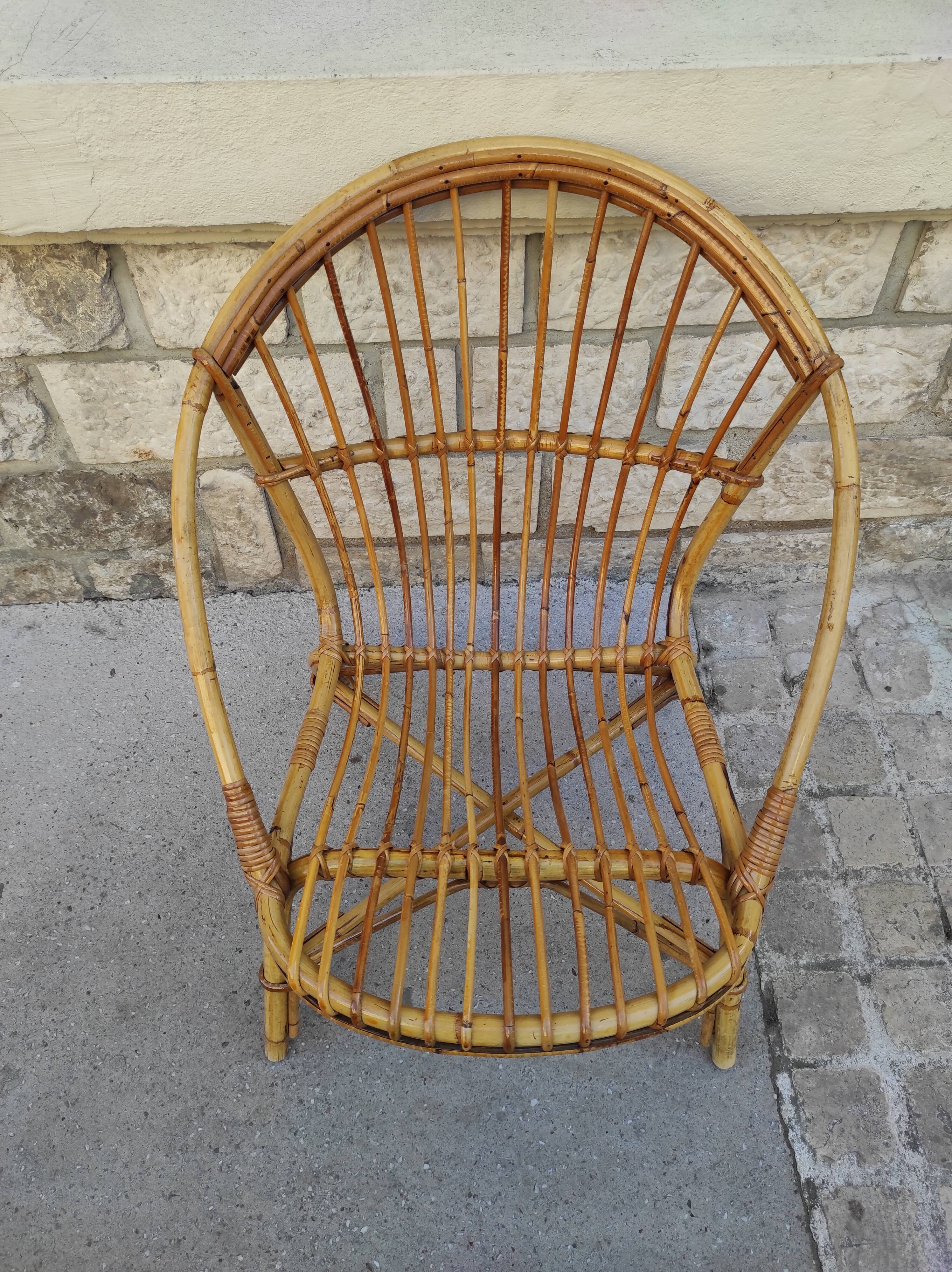 Large rattan armchair