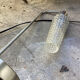 Metal table lamp and vintage glass tulip