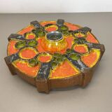 Cubic ceramic 31cm colorful "pop art" fat lava wall light element, germany, 1970