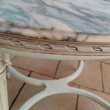 Table basse ancienne style louis xvi avec plateau marbre
