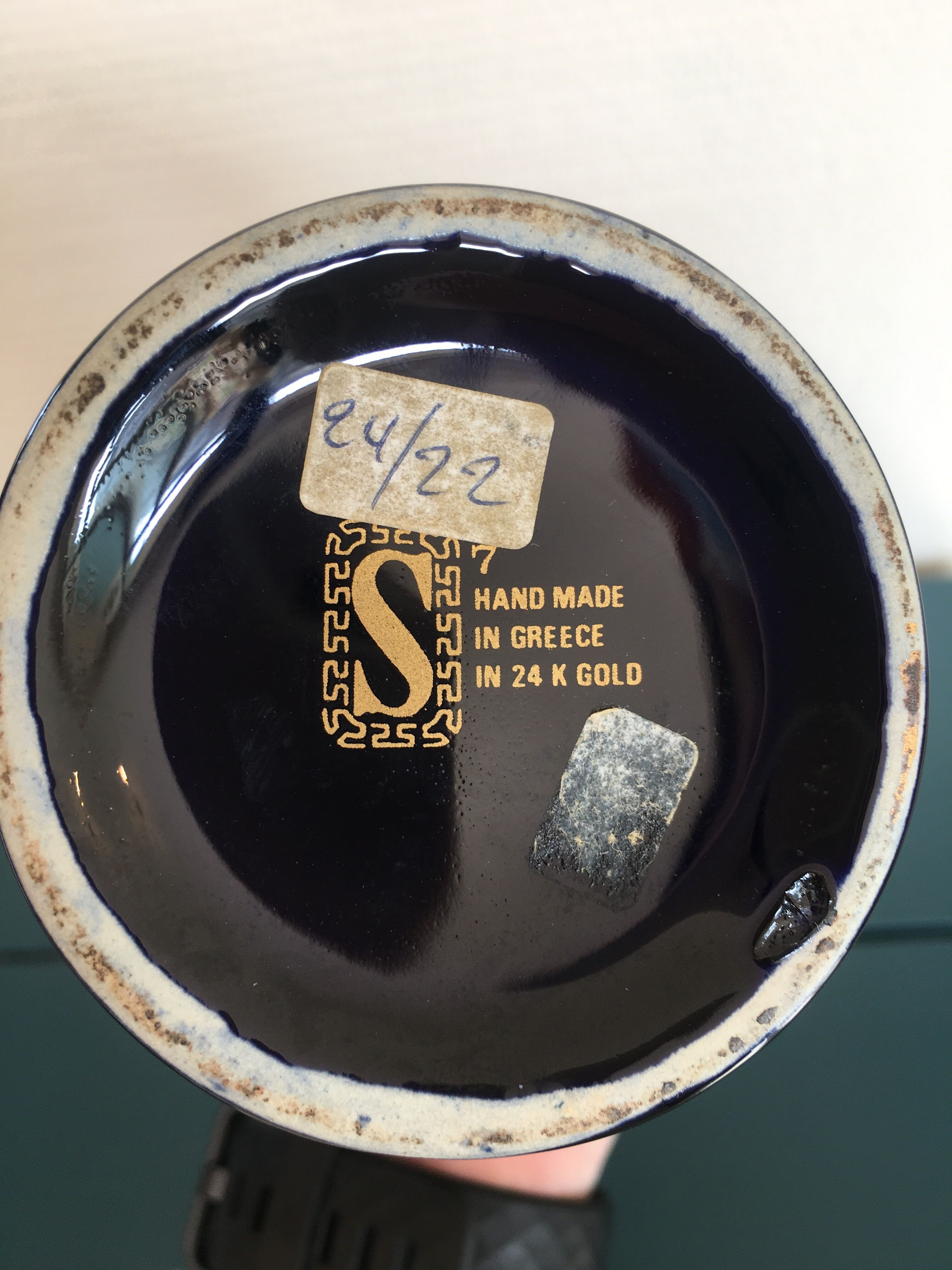 Handmade 24k gold decorative Greek vase