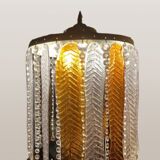 Vintage floor lamp with Murano glass leaves, 1970s