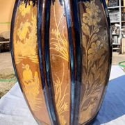 Vase chine en grés émaillé estampillé cachet en creux