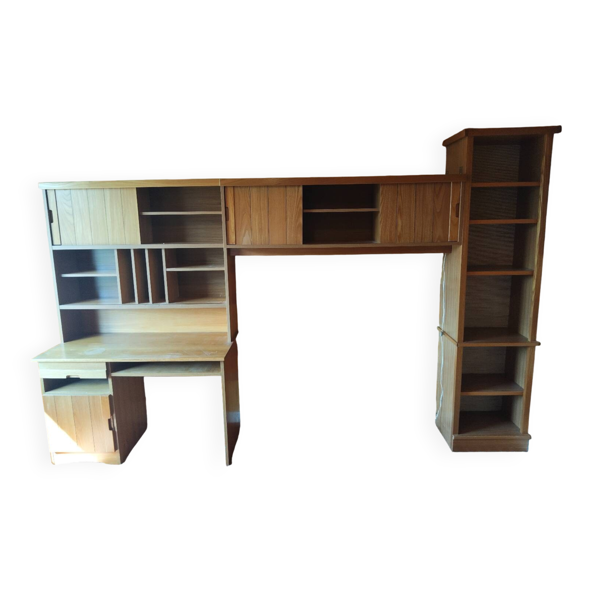Vintage 1970s wall unit – integrated desk & storage – esprit