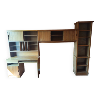 Vintage 1970s wall unit – integrated desk & storage – esprit