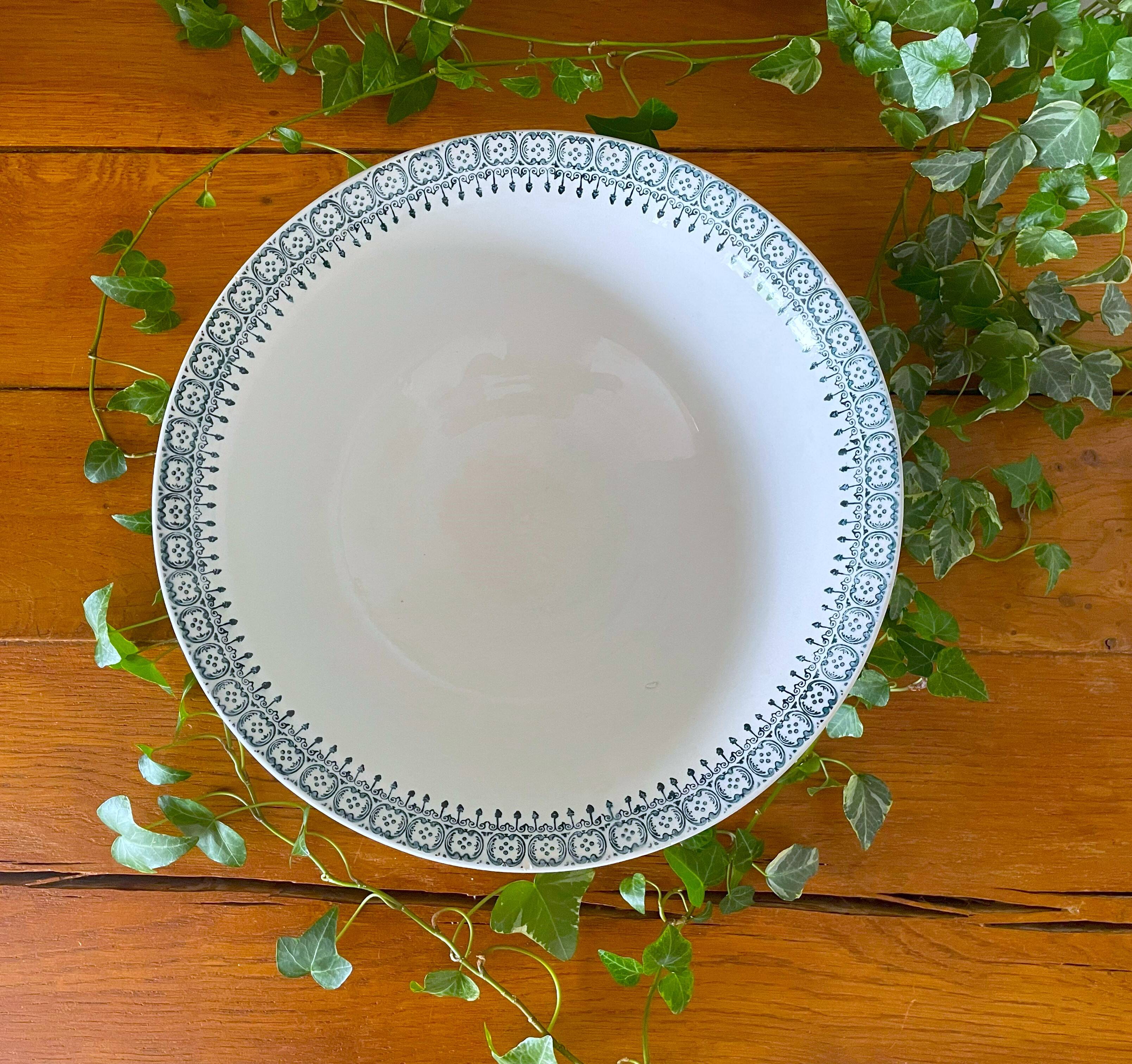 Large antique earthenware salad bowl from Saint-Amand (North)