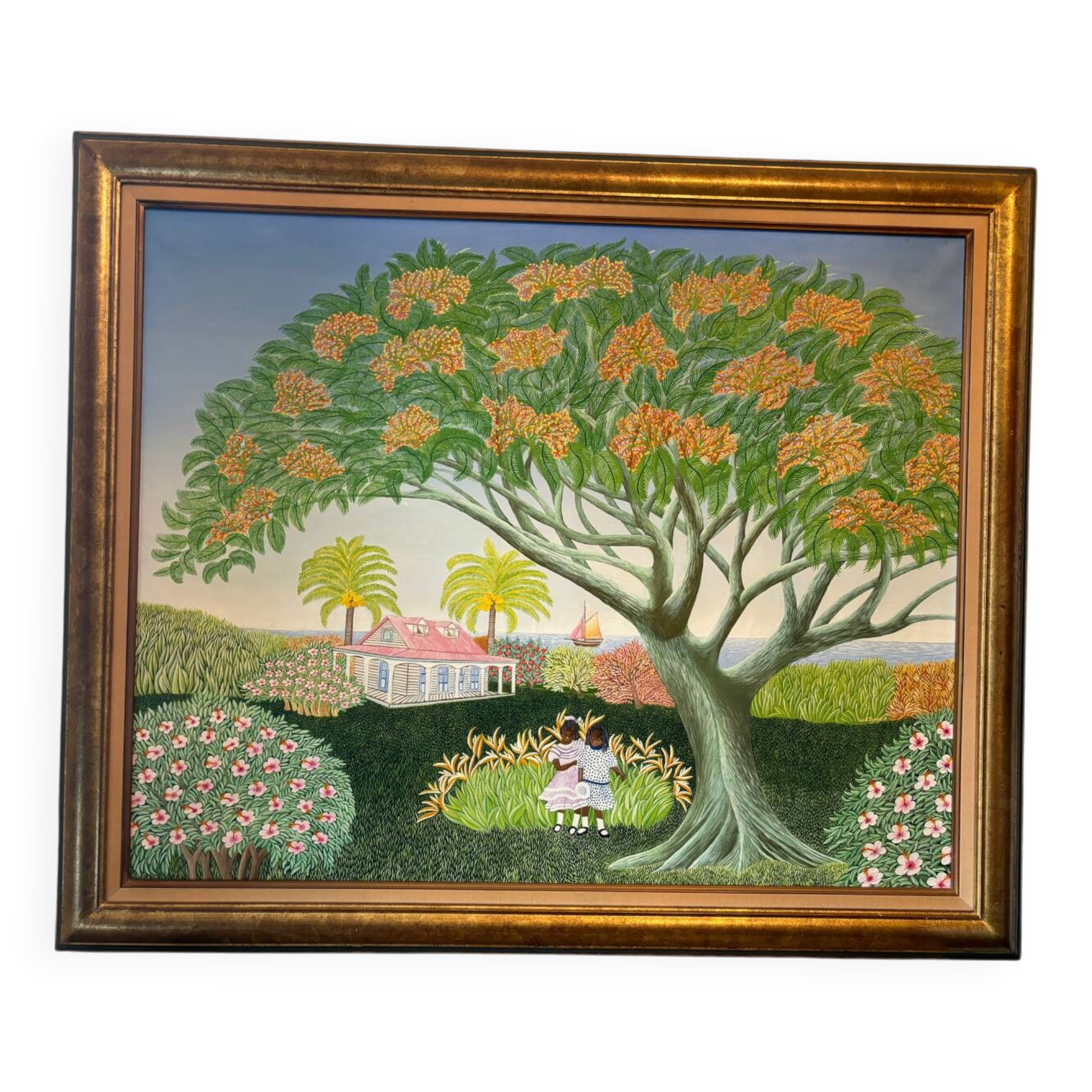 Children in the 20th century school garden