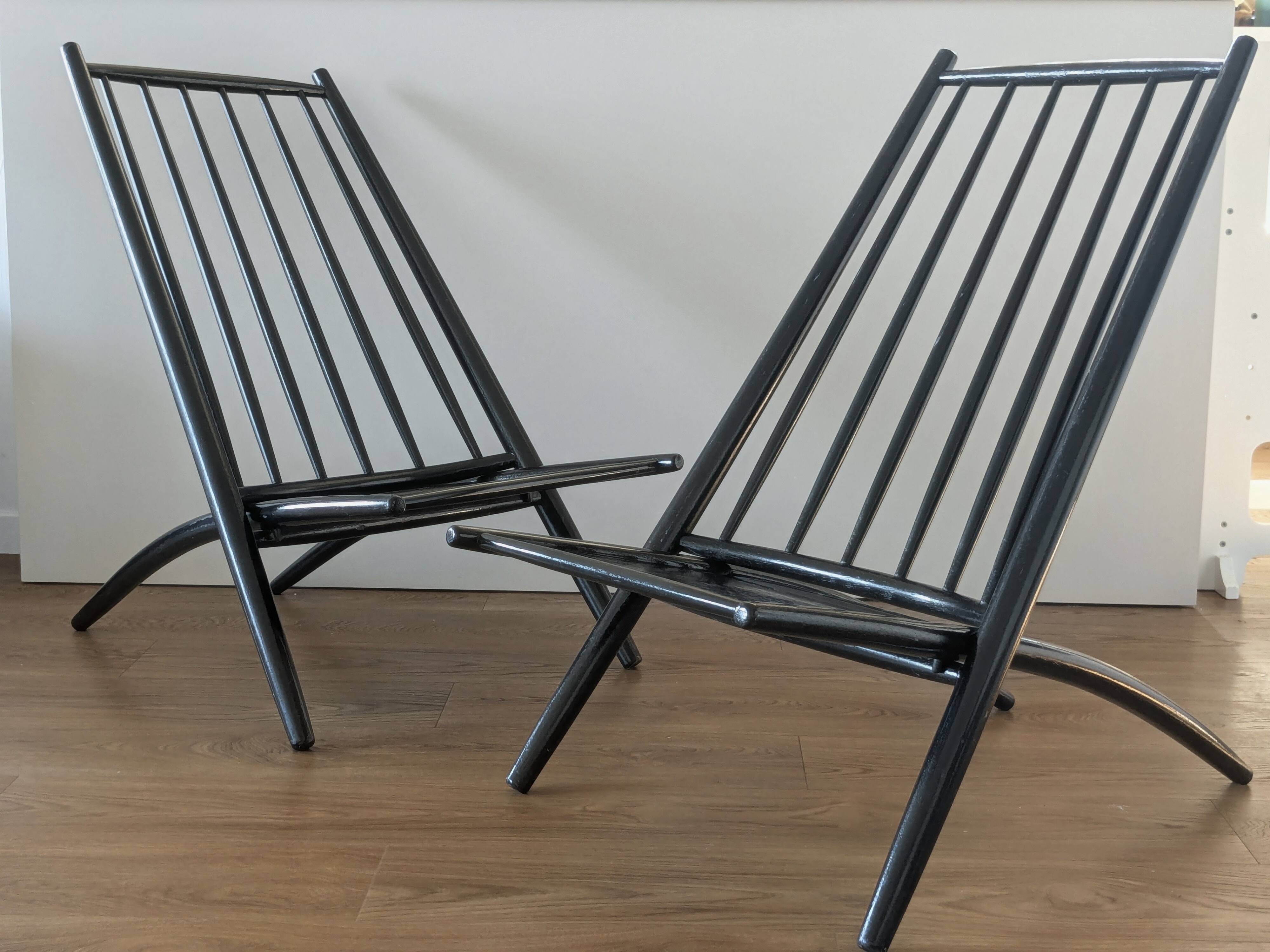 Pair of Safari Congo Chairs - Ilmari Tapiovaara - Hagafors Stolfabrik AB