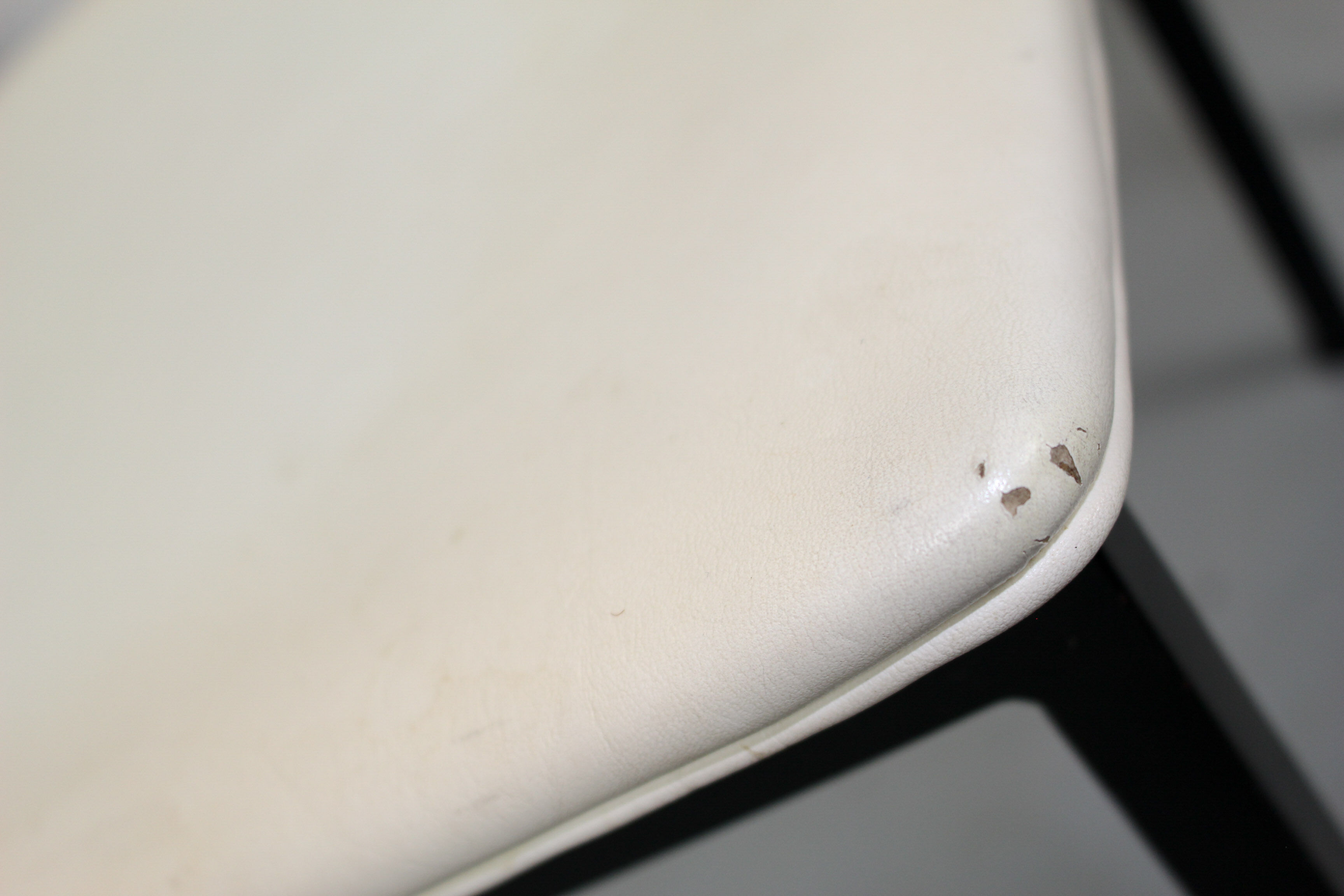 Set of 2 Industrial minimalist black metal tube frame chairs, 1960s