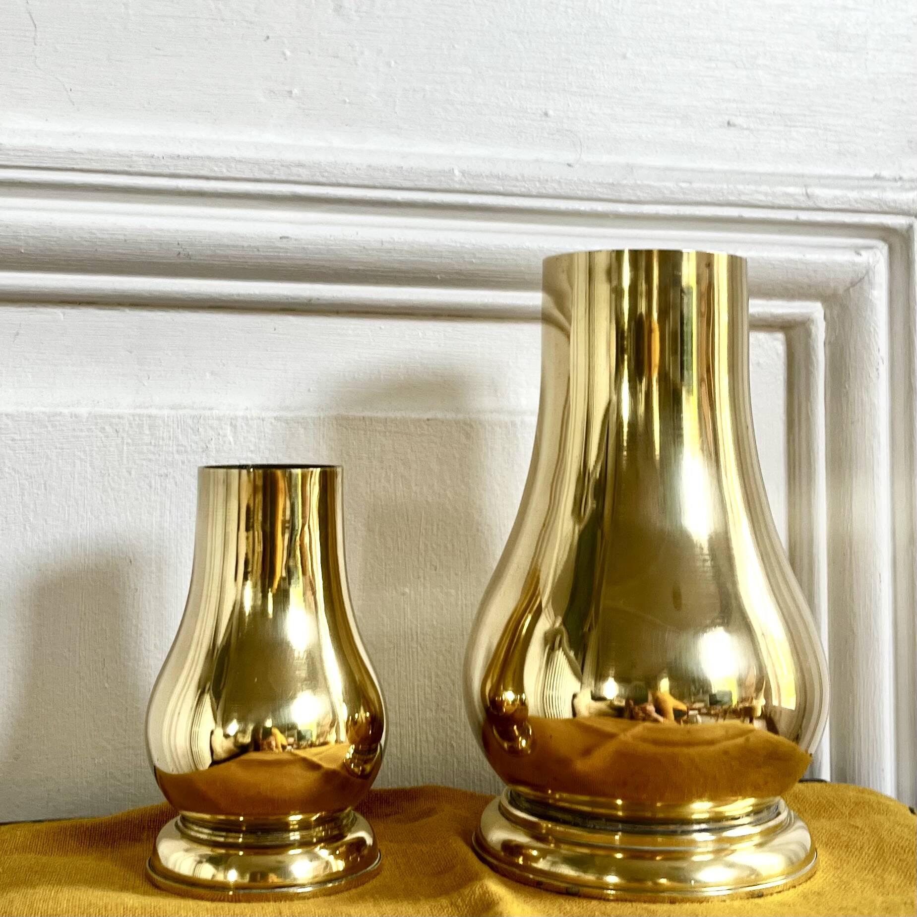 Pair of brass vases