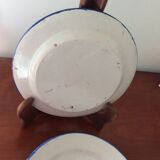 Set of 2 old painted terracotta plates enamelled
