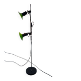 Vintage green fluorescent floor lamp with spots.