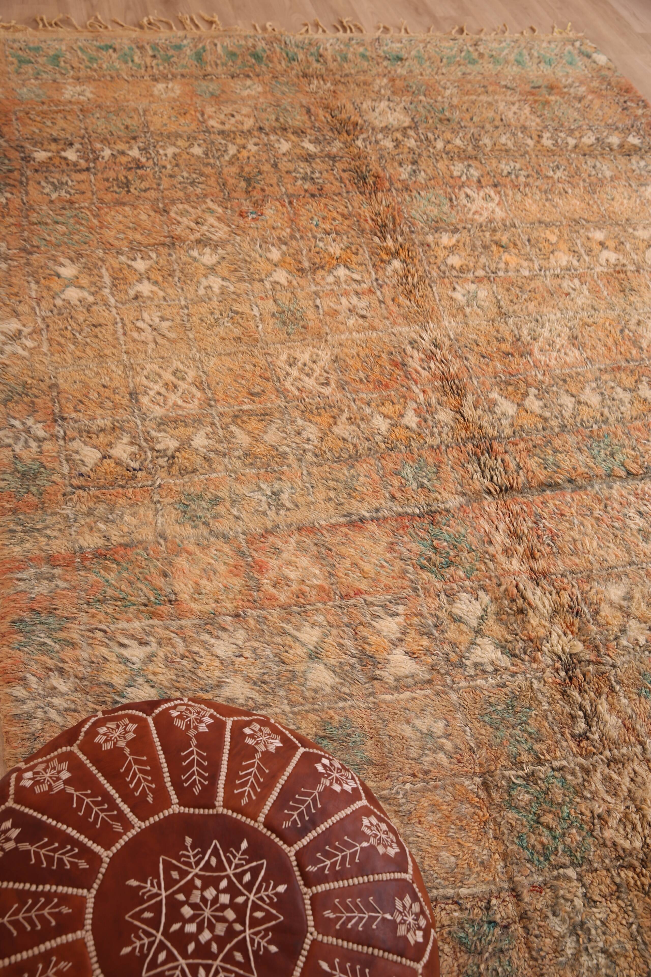 Peach Vintage Moroccan Rug 178 x 264 cm, Berber Wool Rug, Handmade Boho Rug
