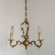 French Art Nouveau Bronze 3 Light Acanthus Detail Cage Candlestick 5476