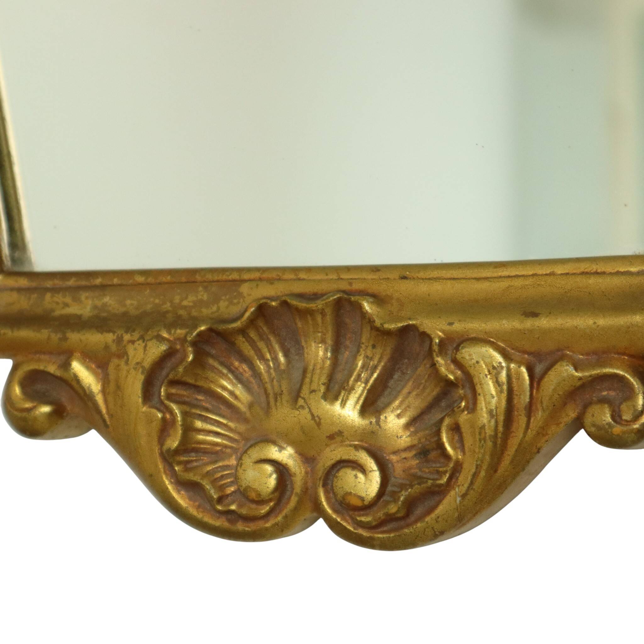 Classic Gold Leaf Mirror Crested Mirror Baroque Style 75cm