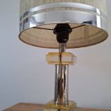 Lampes en lucite et métal chromé 70's