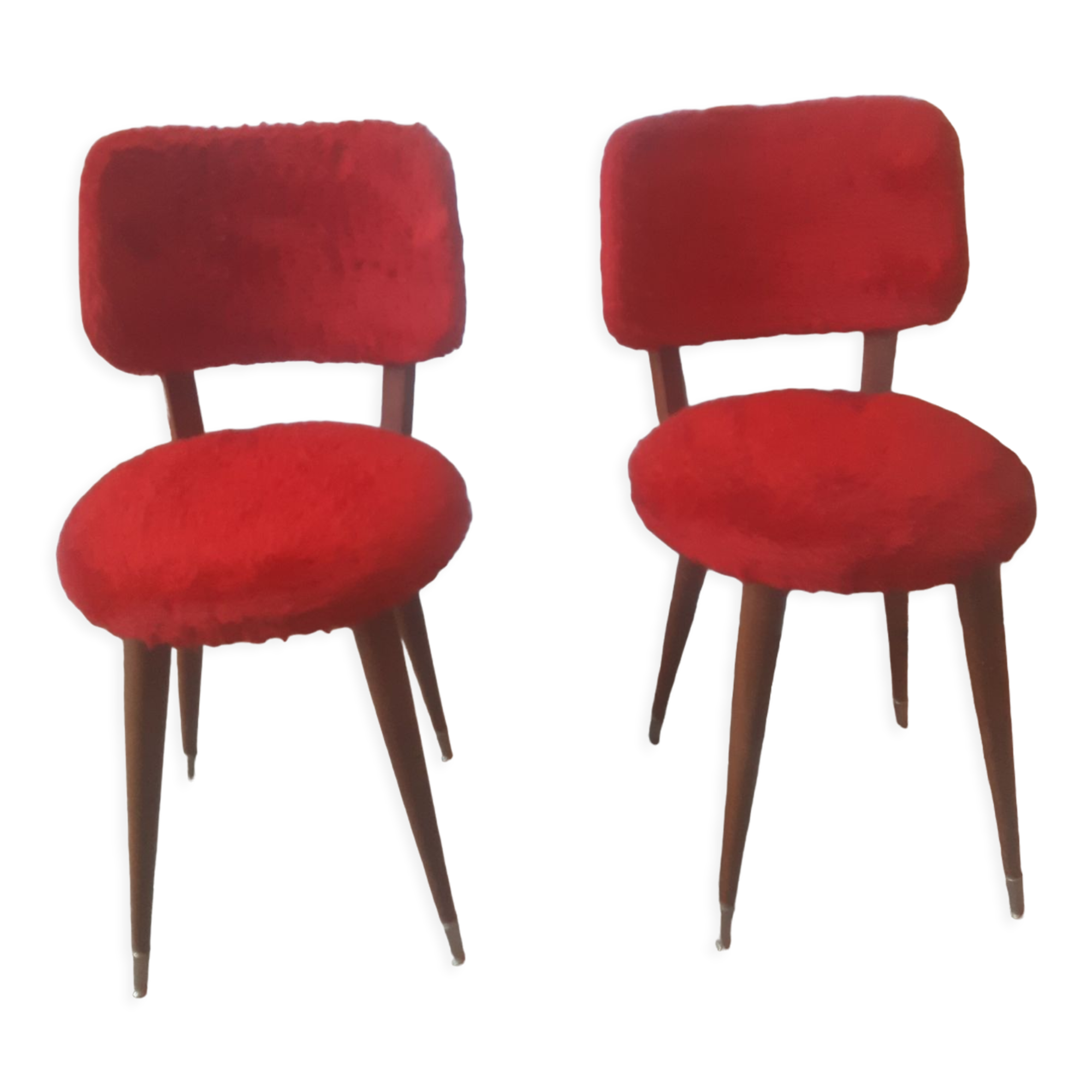Plush chairs with compass legs