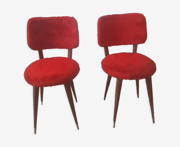 Chaises moumoute pieds compas