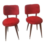Plush chairs with compass legs