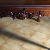 Louis XV style table and 6 chairs in solid wood, excellent condition