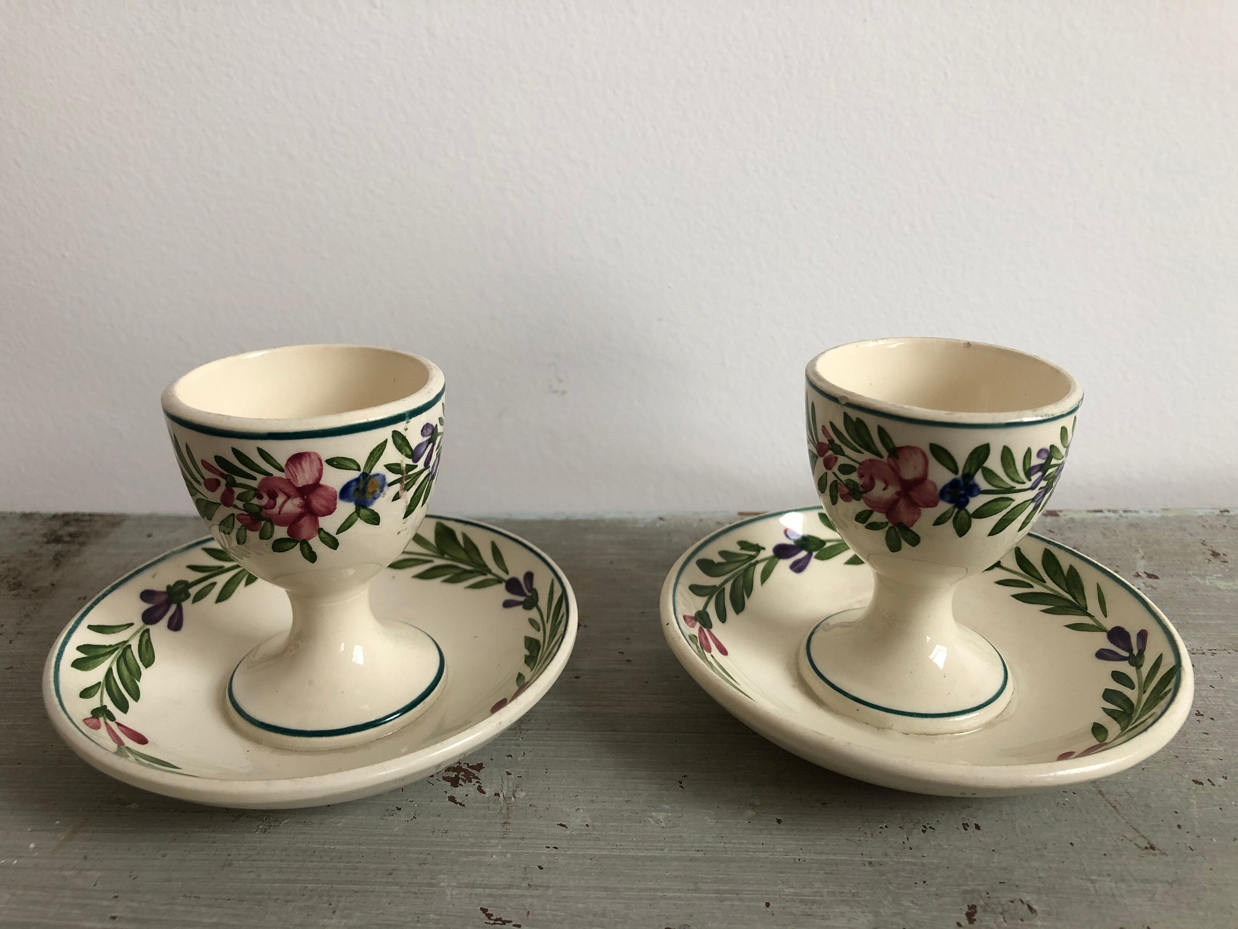 Set de 2 coquetiers vintage modèle Rusticana Sarreguemines