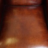 wing chair made of sheep leather