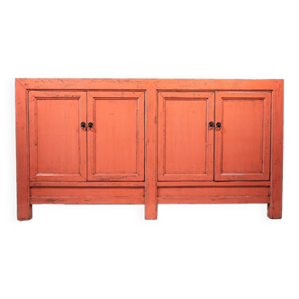 Vintage sideboard and glossy lacquer paint - pink