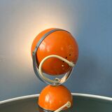 Orange mid-century space age eyeball table lamp