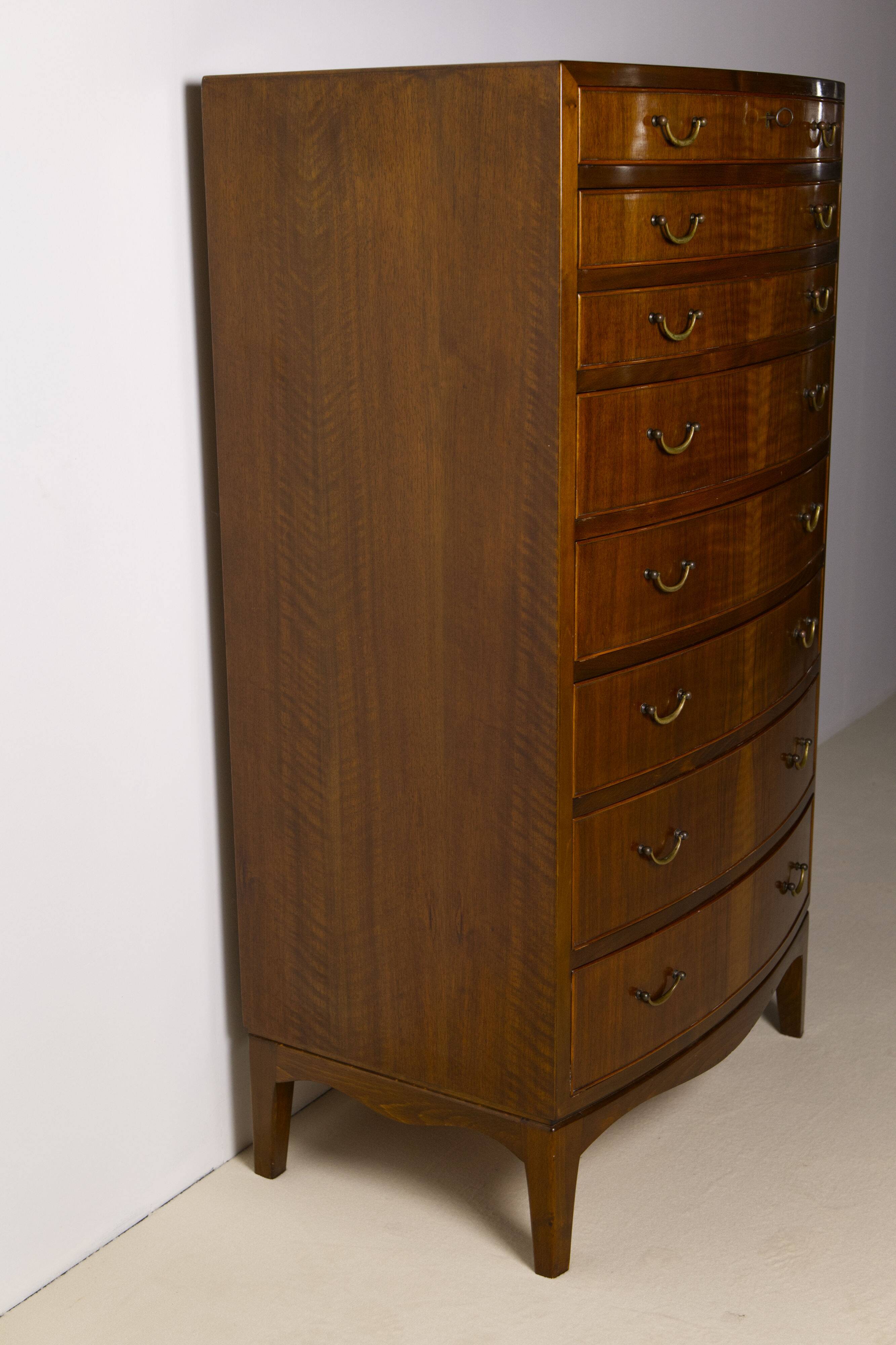 Large Nutwood Chest of Drawers by Ole Wanscher, 1940's