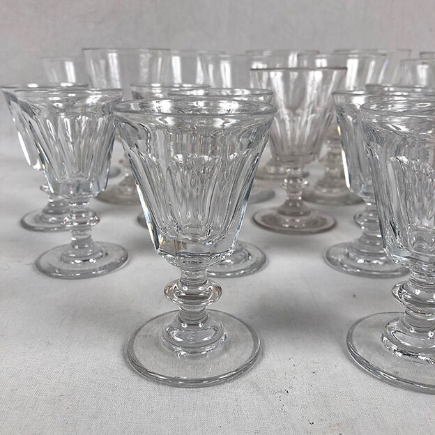 Series of twenty-five crystal stemmed glasses