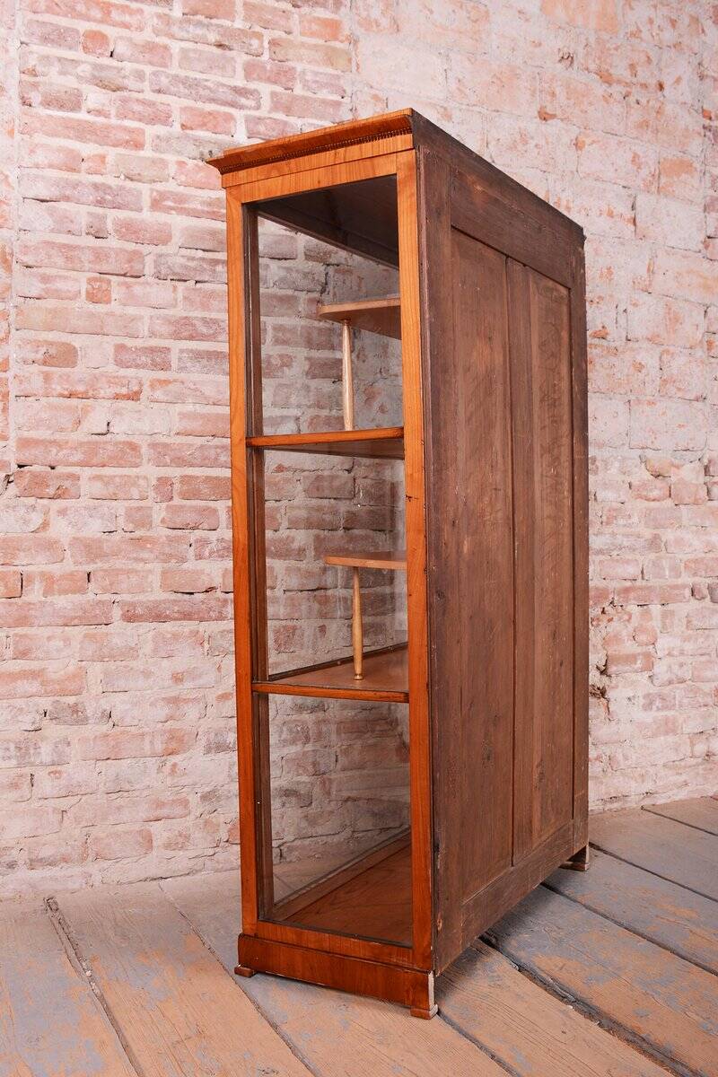 Antique Biedermeier Display Cabinet in Spruce, 1830s