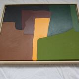 Palette of green, acrylic on canvas
