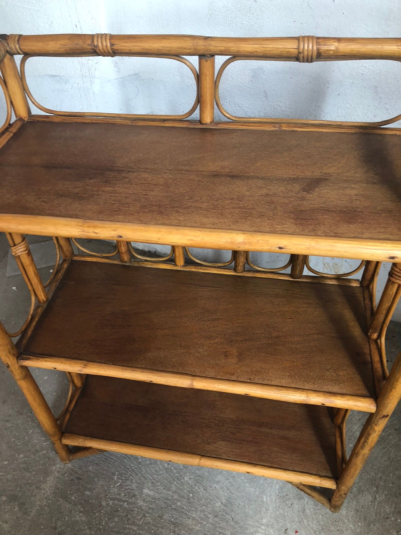 Vintage rattan shelf